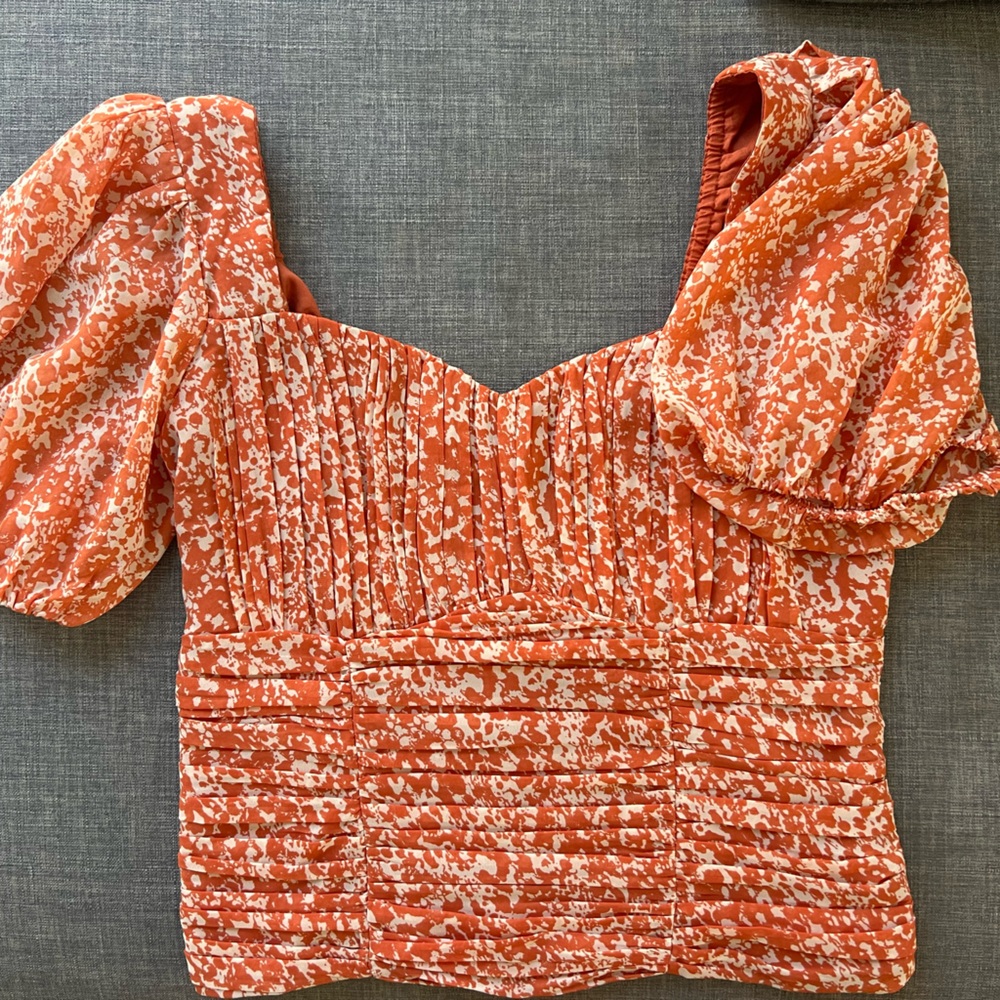 Abercrombie cropped puff sleeve bustier crop top - new with tag